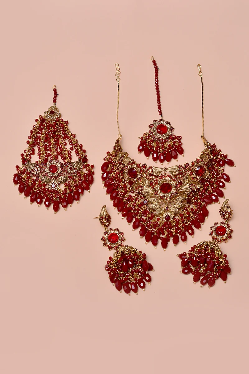 Party wear Mehroon Necklace